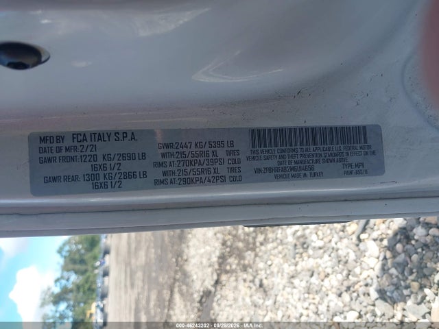 Aukcja sprzedaży 2021 Ram Promaster City Tradesman, vin: ZFBHRFAB2M6U14656, numer aukcji: 46243202