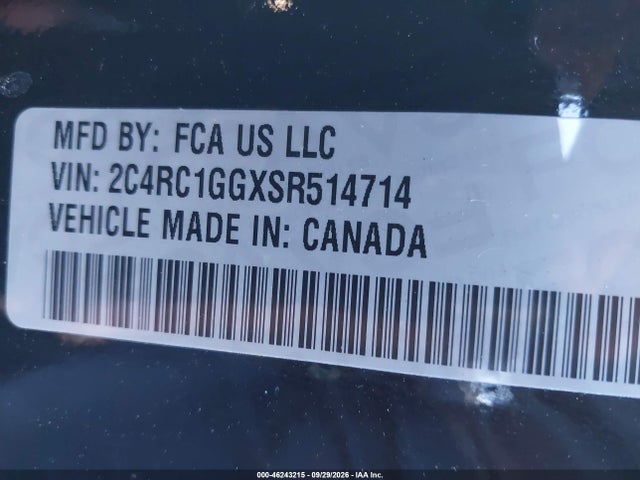 Продажа на аукционе авто 2025 Chrysler Pacifica Limited, vin: 2C4RC1GGXSR514714, номер лота: 46243215