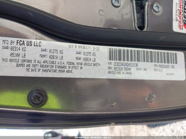2016 Chrysler 300c მანქანა იყიდება აუქციონზე, vin: 2C3CCAEGXGH212138, აუქციონის ნომერი: 46243218