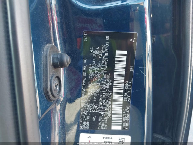 Продаж на аукціоні авто 2011 Toyota Sienna Xle V6, vin: 5TDYK3DC9BS135321, номер лоту: 46243261