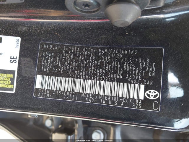 Toyota COROLLA LE 2025 5YFB4MDEXSP309171 Image 9