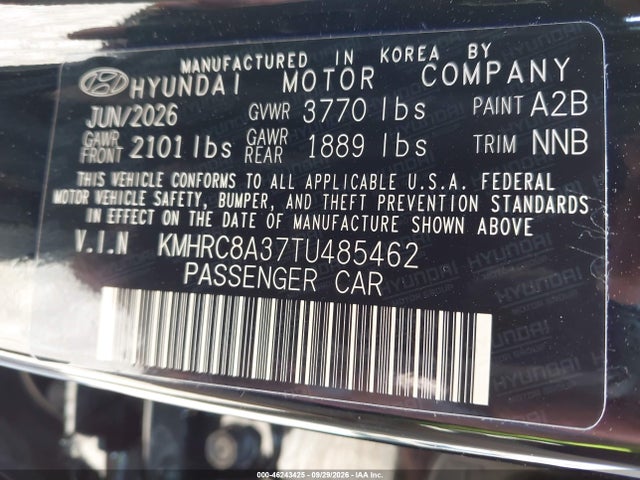 Продаж на аукціоні авто 2026 Hyundai Venue Sel, vin: KMHRC8A37TU485462, номер лоту: 46243425