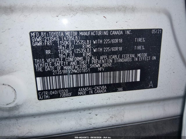 Toyota Rav4 Trd Off-road 2021 2T3S1RFV2MW201851 Image 9