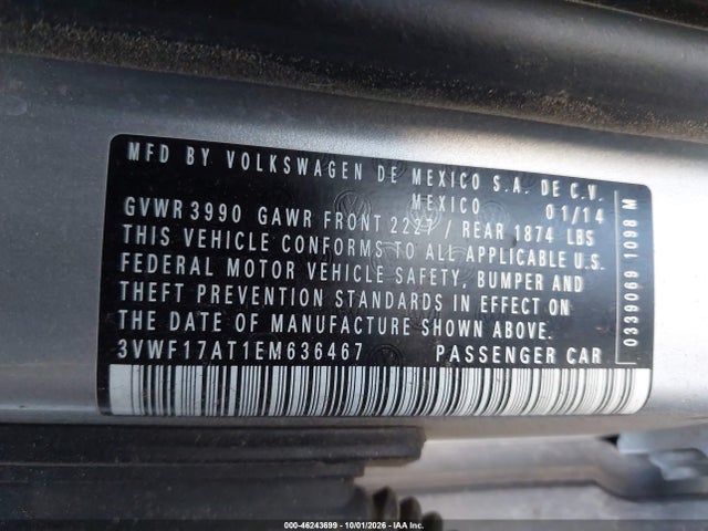 Volkswagen Beetle 1.8t Entry 2014 3VWF17AT1EM636467 Image 9
