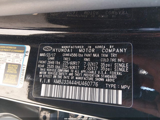 Hyundai TUCSON SE 2017 KM8J33A44HU460776 Image 9