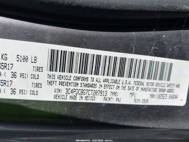 Продаж на аукціоні авто 2012 Dodge Journey Sxt, vin: 3C4PDCBG7CT207913, номер лоту: 46243781