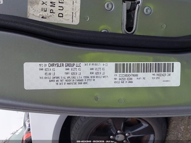 Продаж на аукціоні авто 2013 Dodge Charger Se, vin: 2C3CDXBG0DH706086, номер лоту: 46243949