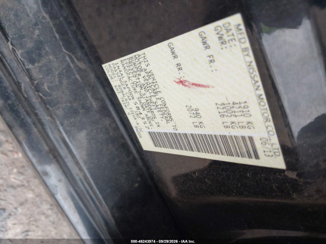 46243974 :رقم المزاد ، 1N4AL3AP0DN584357 vin ، 2013 Nissan Altima 2.5 S مزاد بيع