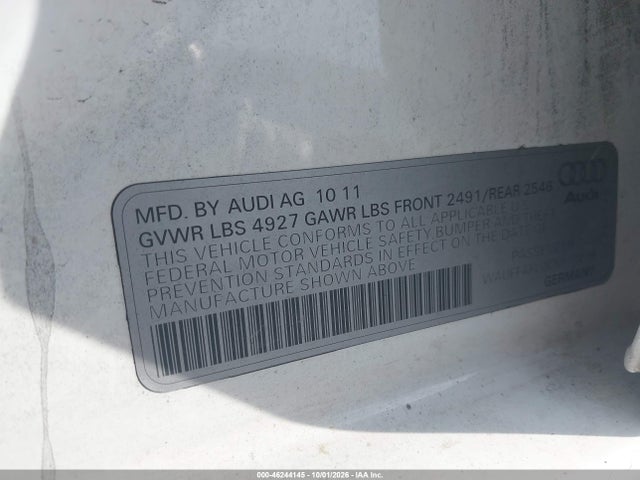 46244145 :رقم المزاد ، WAUFFAFL0CN012279 vin ، 2012 Audi A4 2.0t Premium مزاد بيع