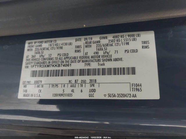 Ford Transit-250 2019 1FTYR3XM7KKB74061 Image 9