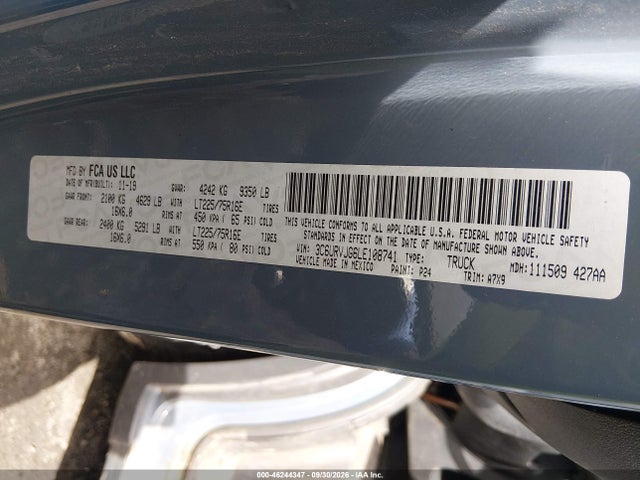 Продажа на аукционе авто 2020 Ram Promaster 3500 Cargo Van High Roof 159 Wb Ext, vin: 3C6URVJG6LE108741, номер лота: 46244347