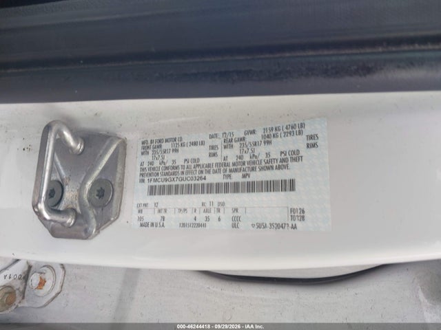 Aukcja sprzedaży 2016 Ford Escape Se, vin: 1FMCU9GX7GUC03264, numer aukcji: 46244418