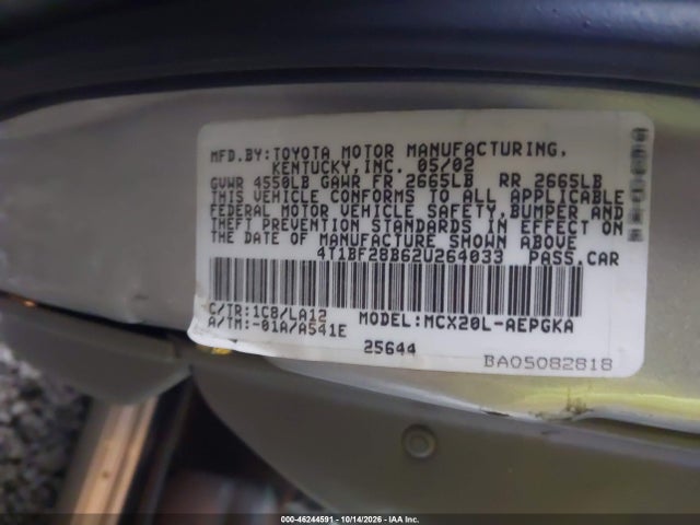 46244591 :رقم المزاد ، 4T1BF28B62U264033 vin ، 2002 Toyota Avalon Xls مزاد بيع