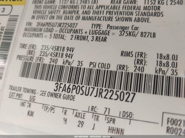 Ford Fusion Energi Titanium 2018 3FA6P0SU7JR225027 Image 9