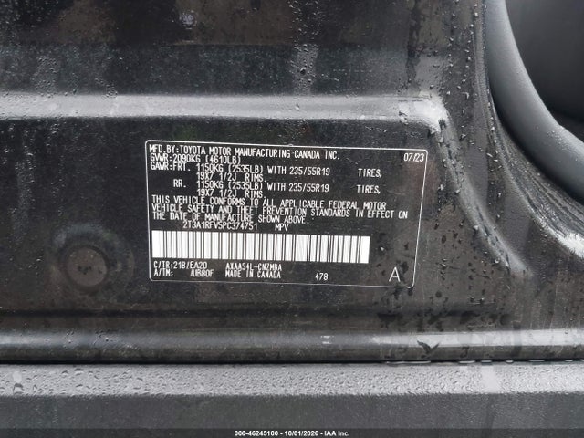 46245100 :رقم المزاد ، 2T3A1RFV5PC374751 vin ، 2023 Toyota Rav4 Xle Premium مزاد بيع
