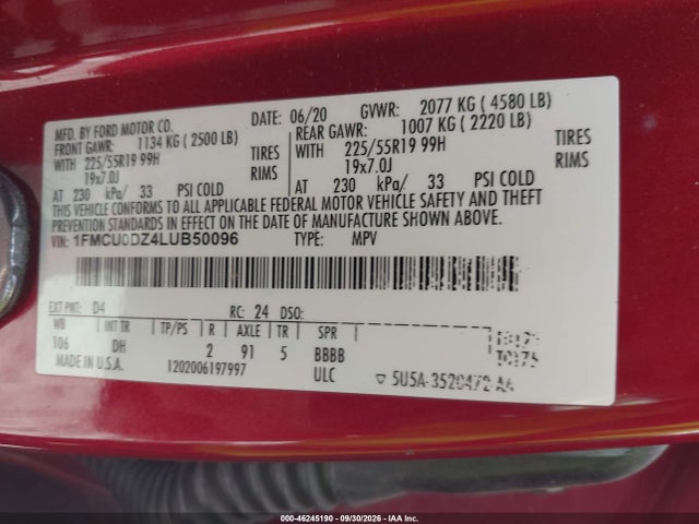 Ford Escape Titanium Hybrid 2020 1FMCU0DZ4LUB50096 Image 9