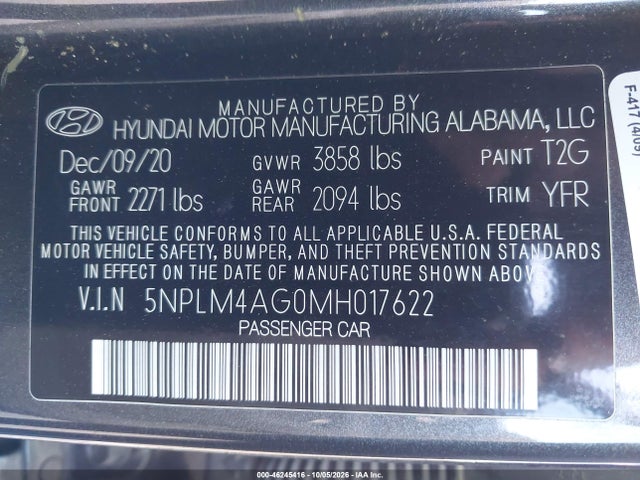 Hyundai ELANTRA SEL 2021 5NPLM4AG0MH017622 Image 9