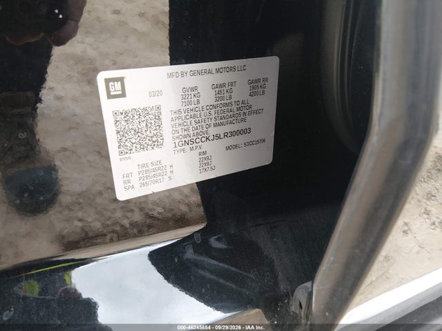 46245854 :رقم المزاد ، 1GNSCCKJ5LR300003 vin ، 2020 Chevrolet Tahoe 2wd Premier مزاد بيع