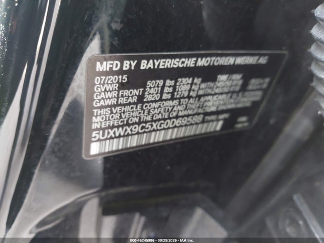 Aukcja sprzedaży 2016 Bmw X3 Xdrive28i, vin: 5UXWX9C5XG0D69588, numer aukcji: 46245986