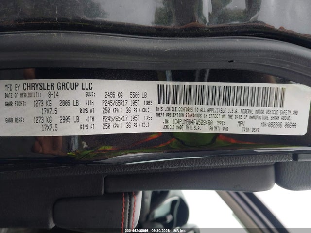 Продаж на аукціоні авто 2015 Jeep Cherokee Trailhawk, vin: 1C4PJMBB4FW529460, номер лоту: 46246066