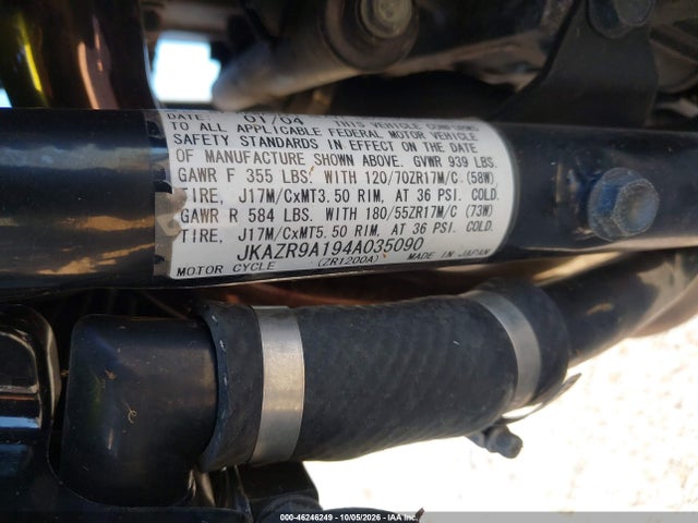 Продажа на аукционе авто 2004 Kawasaki Zr1200 A, vin: JKAZR9A194A035090, номер лота: 46246249