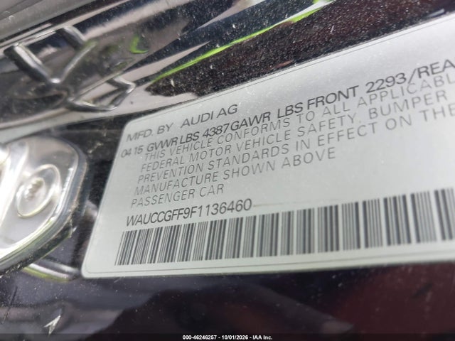 46246257 :رقم المزاد ، WAUCCGFF9F1136460 vin ، 2015 Audi A3 1.8t Premium مزاد بيع