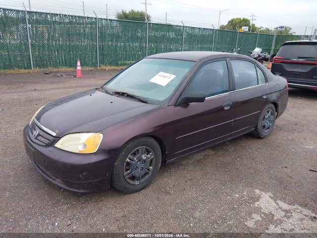 46246571 :رقم المزاد ، JHMES16581S006061 vin ، 2001 Honda Civic Lx مزاد بيع