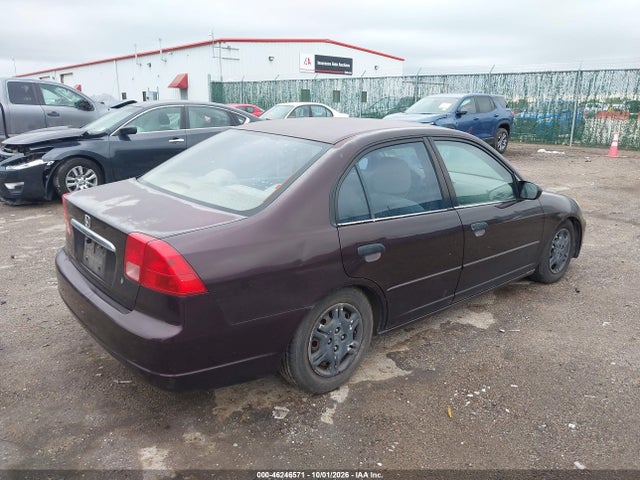46246571 :رقم المزاد ، JHMES16581S006061 vin ، 2001 Honda Civic Lx مزاد بيع