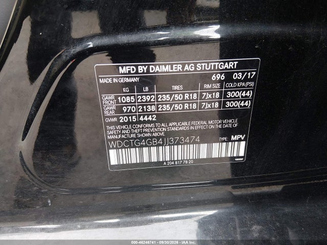 Продаж на аукціоні авто 2018 Mercedes-benz Gla 250 4matic, vin: WDCTG4GB4JJ373474, номер лоту: 46246741