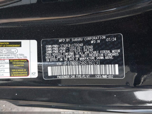 JF1ZNBB15R8760231 Toyota GR86