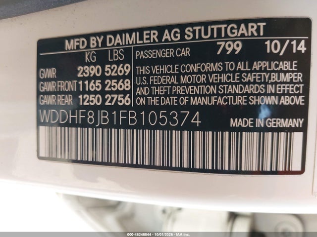 Продажа на аукционе авто 2015 Mercedes-benz E 350 4matic, vin: WDDHF8JB1FB105374, номер лота: 46246844