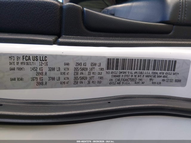 Продаж на аукціоні авто 2017 Jeep Grand Cherokee Altitude 4x4, vin: 1C4RJFAG4HC759912, номер лоту: 46247276