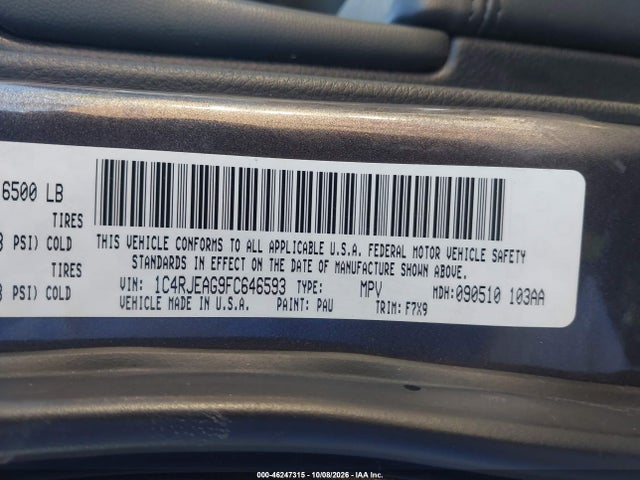 Jeep Grand Cherokee Laredo 2015 1C4RJEAG9FC646593 Image 9