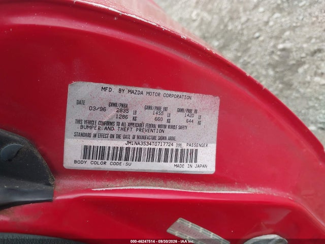 46247514 :رقم المزاد ، JM1NA3534T0717724 vin ، 1996 Mazda Mx-5 Miata مزاد بيع
