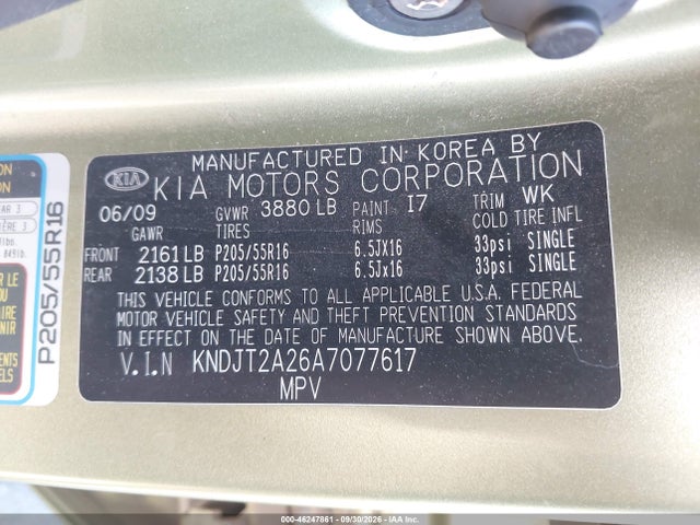 Aukcja sprzedaży 2010 Kia Soul +, vin: KNDJT2A26A7077617, numer aukcji: 46247861
