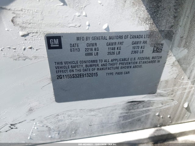 46248021 :رقم المزاد ، 2G1155S32E9132015 vin ، 2014 Chevrolet Impala 2lz مزاد بيع