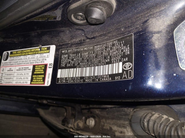 Aukcja sprzedaży 2011 Toyota Corolla Le, vin: 2T1BU4EE4BC619041, numer aukcji: 46248229