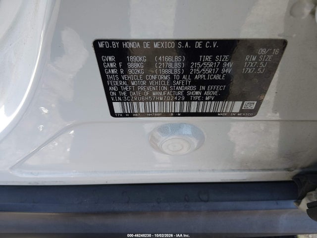 Honda HR-V EX 2017 3CZRU6H57HM702429 Image 9