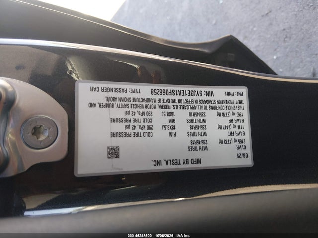 5YJ3E1EA1SF066258 Tesla MODEL 3
