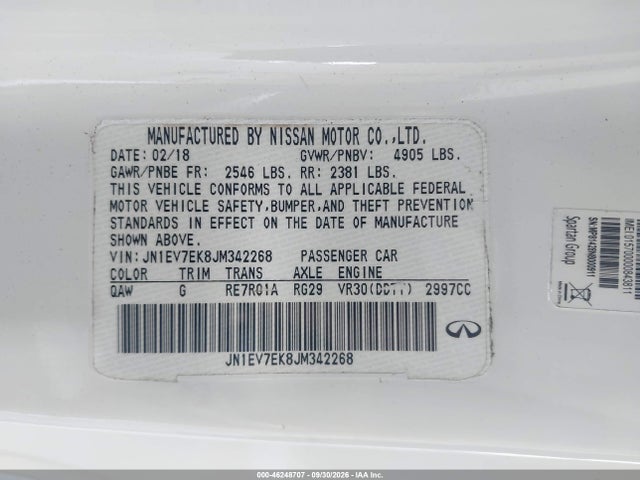 Продажа на аукционе авто 2018 Infiniti Q60 3.0t Luxe, vin: JN1EV7EK8JM342268, номер лота: 46248707