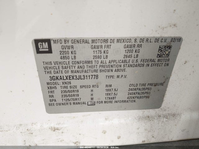 Продаж на аукціоні авто 2018 Gmc Terrain Denali, vin: 3GKALXEX3JL311778, номер лоту: 46248711