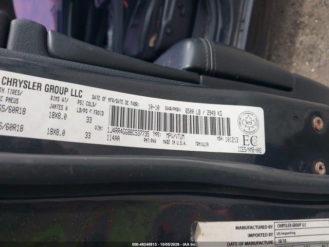 2011 Jeep Grand Cherokee Laredo მანქანა იყიდება აუქციონზე, vin: 1J4RR4GG8BC537735, აუქციონის ნომერი: 46248913