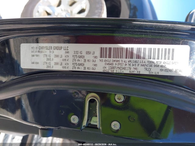 46249112 :رقم المزاد ، 1C6RR7VMXES481170 vin ، 2014 Ram 1500 Laramie مزاد بيع