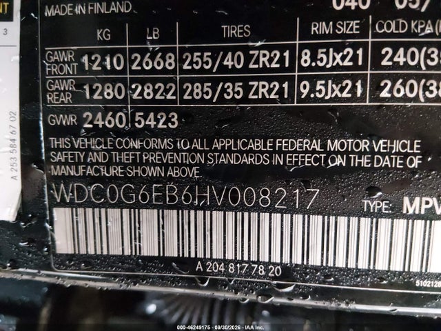 WDC0G6EB6HV008217 Mercedes-Benz Amg Glc 43 4matic