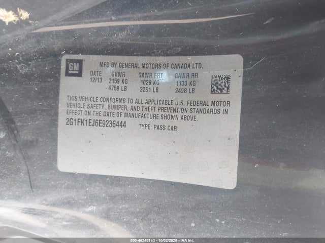 46249183 :رقم المزاد ، 2G1FK1EJ6E9236444 vin ، 2014 Chevrolet Camaro 2ss مزاد بيع