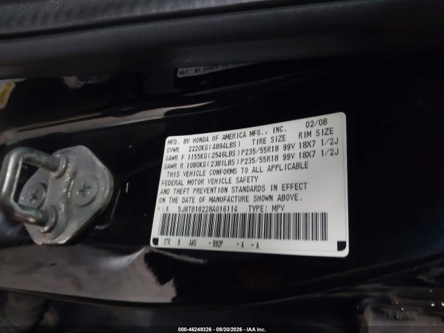 Продаж на аукціоні авто 2008 Acura Rdx, vin: 5J8TB18228A016114, номер лоту: 46249326