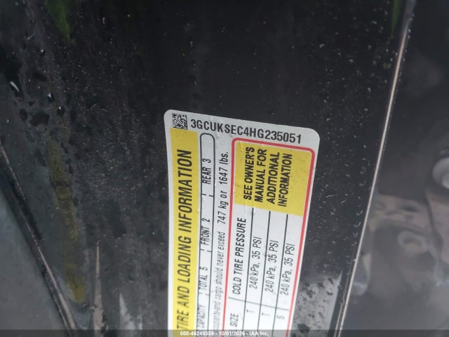 46249359 :رقم المزاد ، 3GCUKSEC4HG235051 vin ، 2017 Chevrolet Silverado 1500 Ltz مزاد بيع