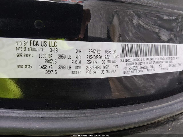 Продаж на аукціоні авто 2018 Chrysler Pacifica Touring L, vin: 2C4RC1BG1JR261966, номер лоту: 46249399