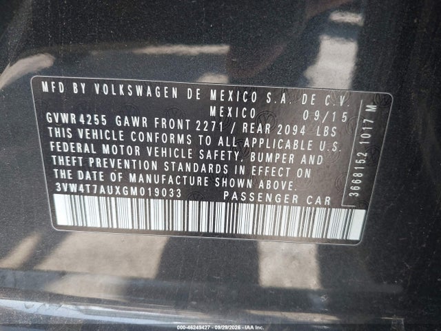 Продаж на аукціоні авто 2016 Volkswagen Golf Gti S 4-door, vin: 3VW4T7AUXGM019033, номер лоту: 46249427