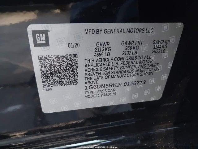 Aukcja sprzedaży 2020 Cadillac Ct5 Premium Luxury, vin: 1G6DN5RK2L0126713, numer aukcji: 46249612